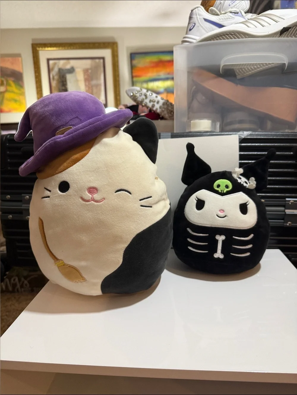 Squishmallows Cat Plush Duo - Cream, Black & Purple Hat